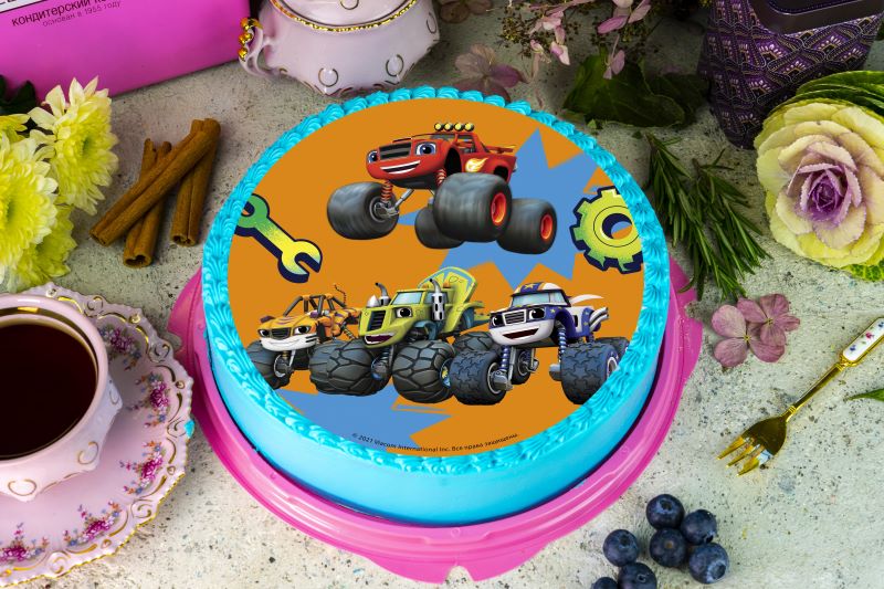 Торт «Эксклюзивный» с мультгероями Вспыш и чудо-машинки 1 кг